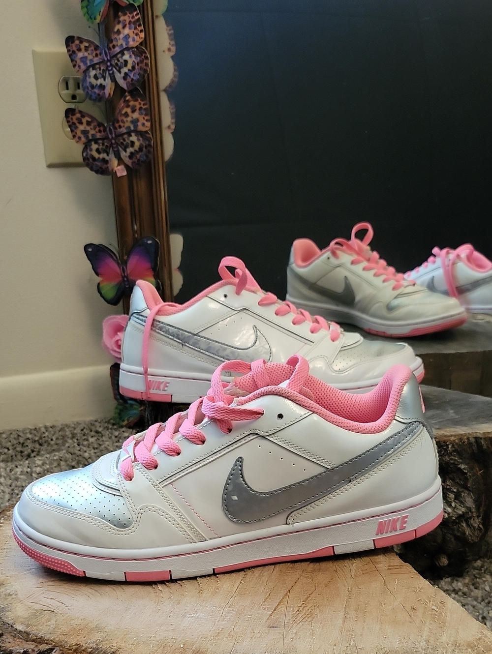 Nike Air Prestige White Silver Pink 551648-106 Women's US Size 9/ EUR 42